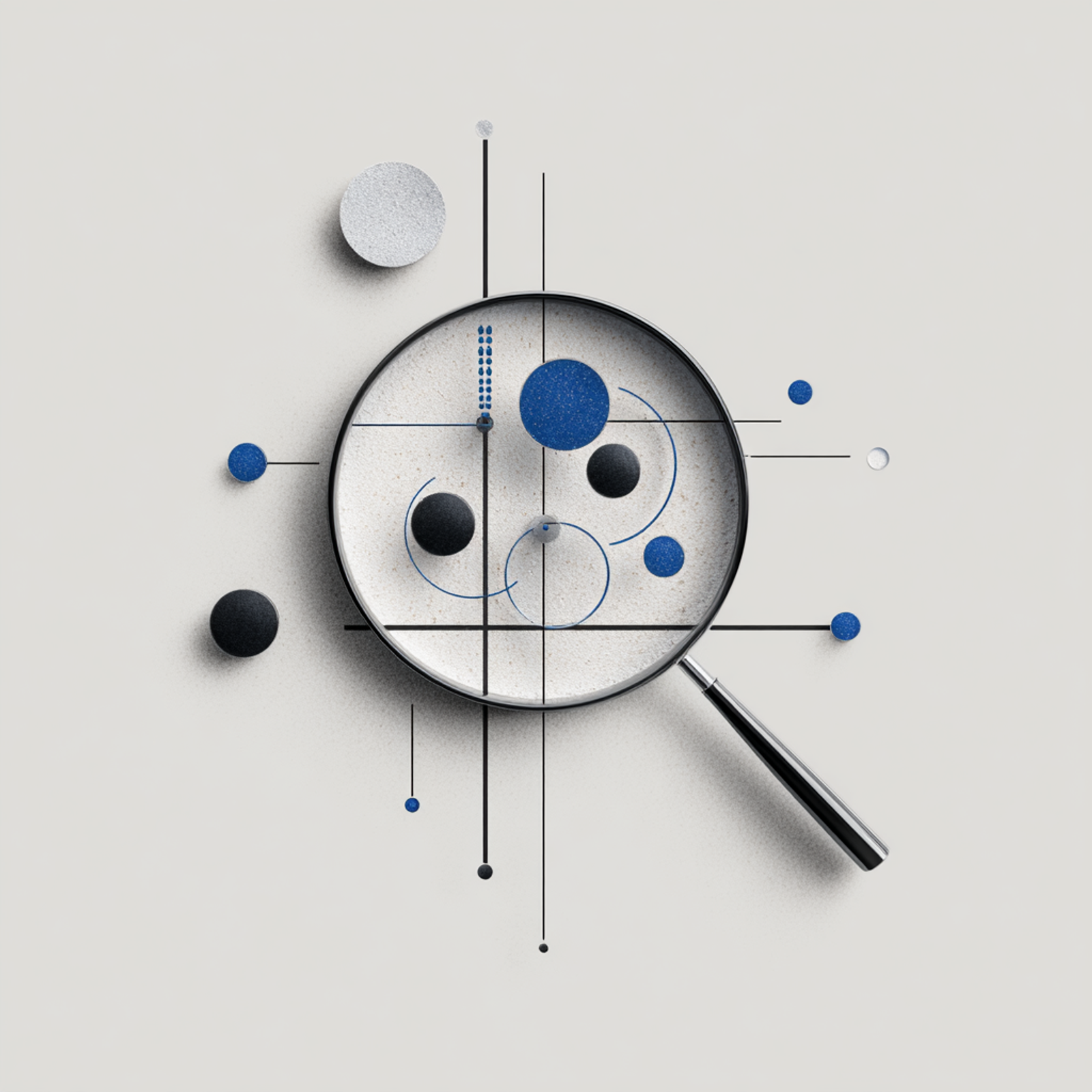 Magnifying glass over an image of a geometric neural network